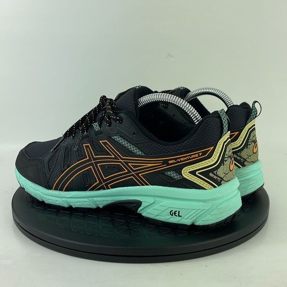 Asics Gel-Venture 7 Black/Green Running Shoes 1012A477 Women's Size 9 Wide - Picture 7 of 12